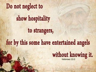 Hebrews 13:2 Show Hospitality To Strangers (maroon)